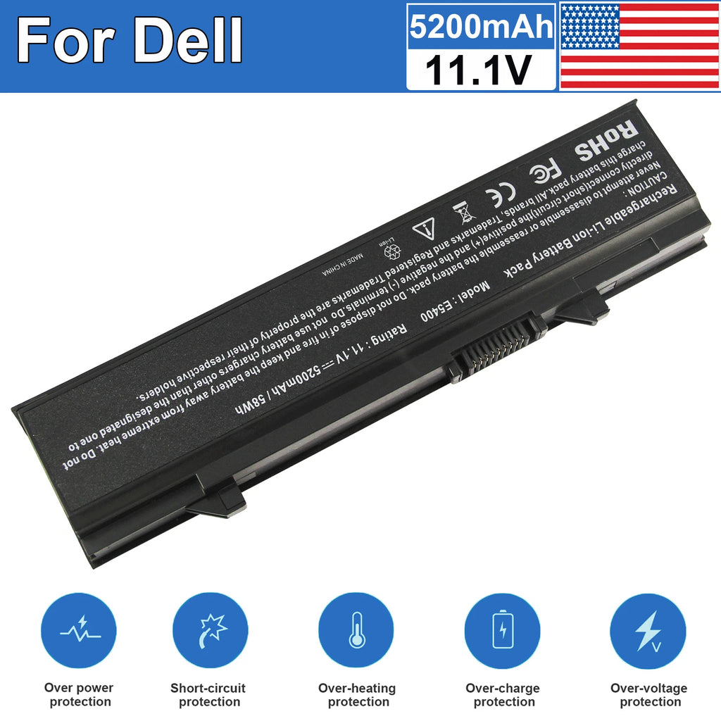 E5400 Laptop Battery For Dell Latitude E5500 E5410 E5510 PX644H KM742 KM970 USA