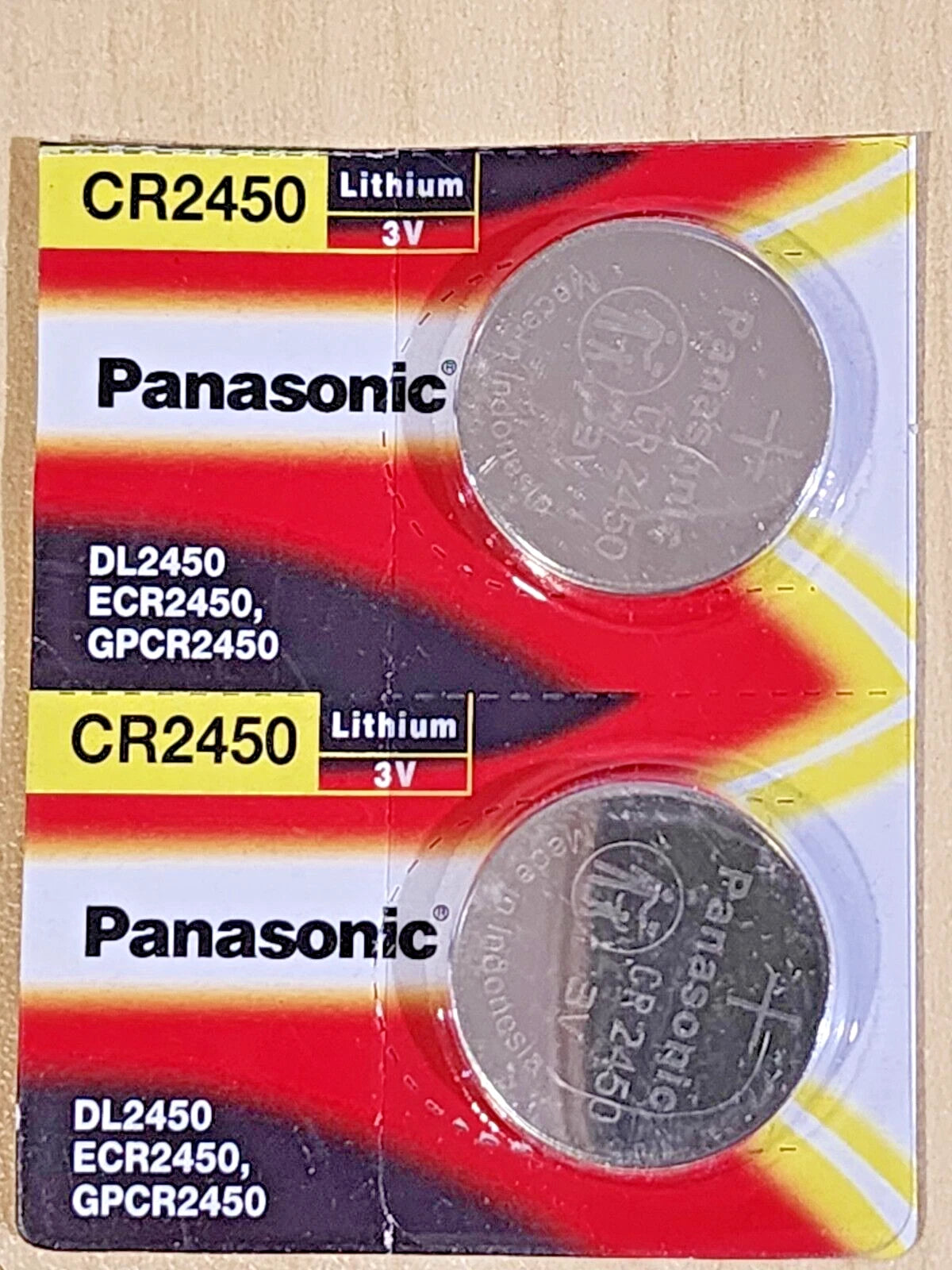 5 pc Carded CR2450 Battery 3V Lithium Coin Cell DL2450 Expire 12/2033