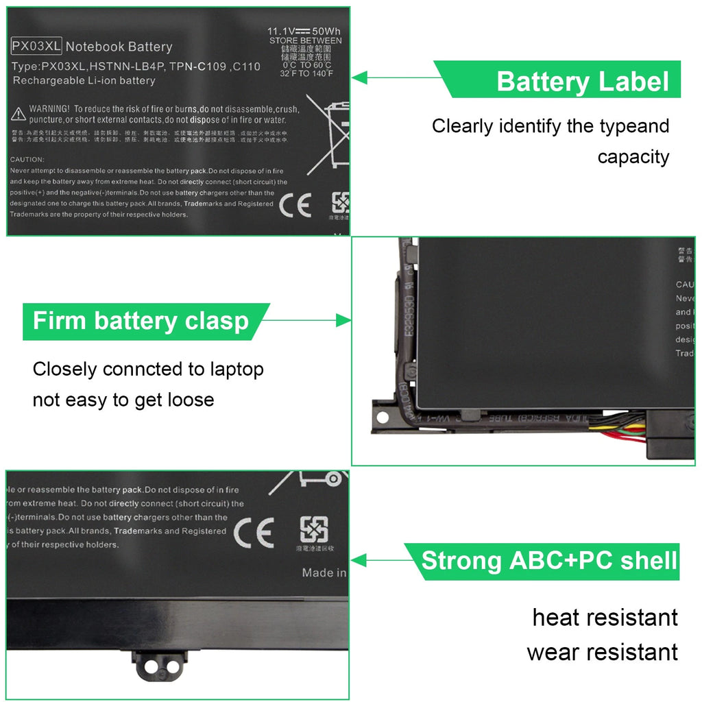 PX03XL Battery For HP ENVY Touchsmart 14 sleekbook /M6-K Series HSTNN-LB4P