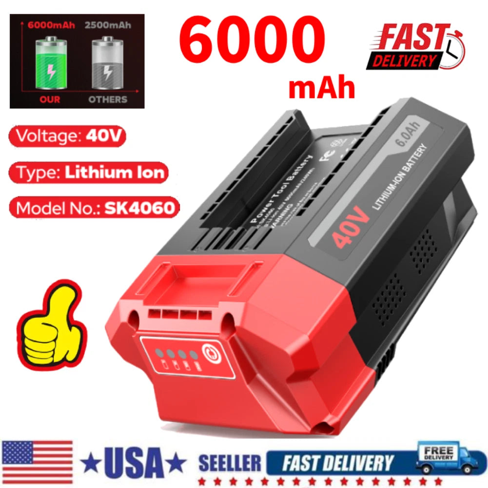 6.0Ah Lithium-ion Battery for SKIL 40V BY8708C-01,BY8705-00,BY8708-00,BY8723C-00