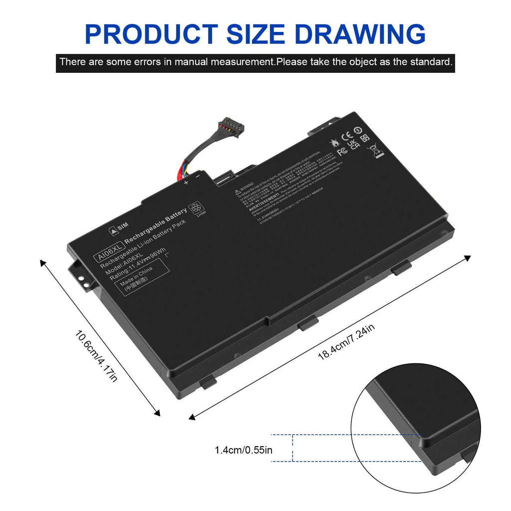 AI06XL AI06096XL Battery For HP ZBook 17 G3 808451-001 HSTNN-C86C HSTNN-LB6X NEW