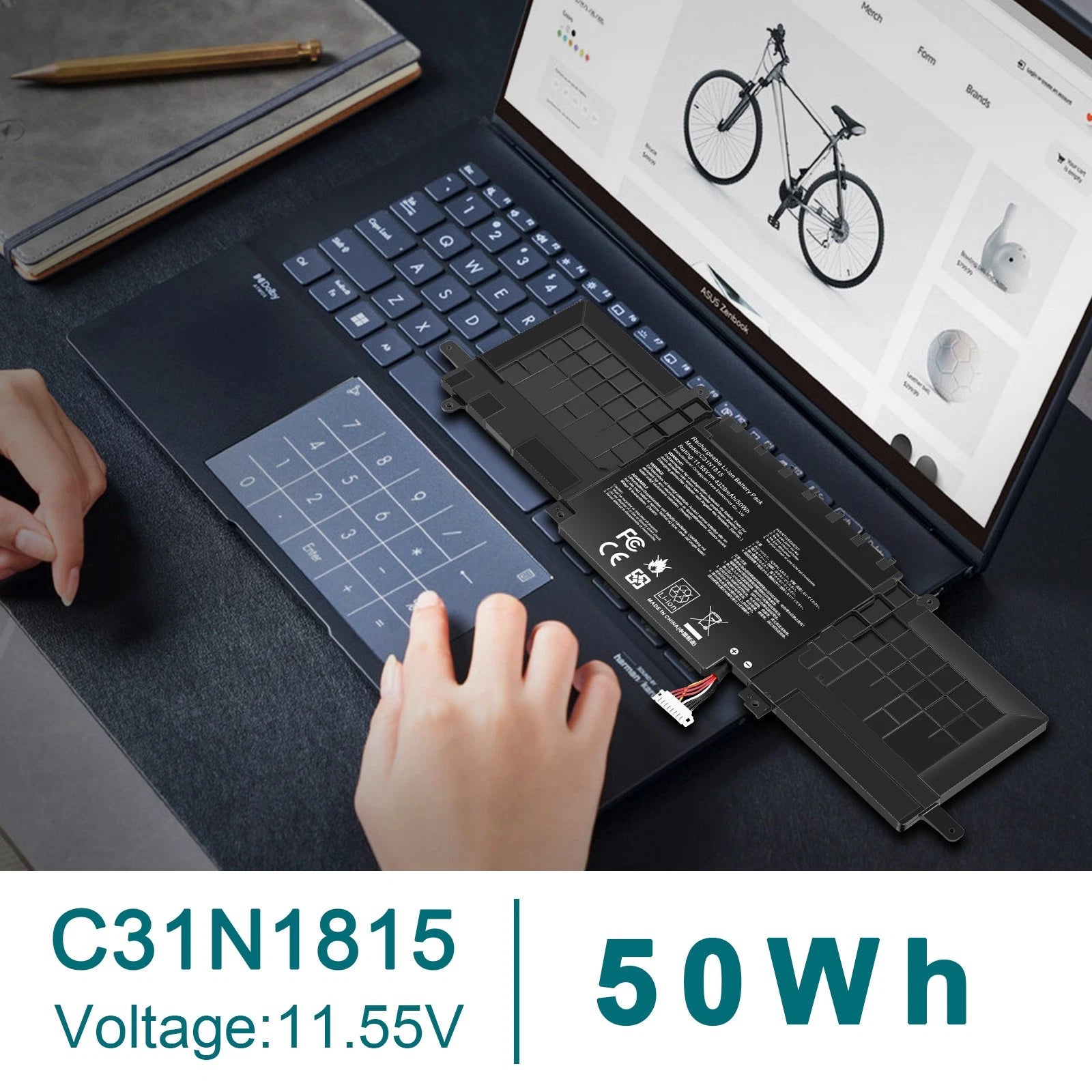C31N1815 Laptop Battery For ASUS Zenbook 13 UX333 UX333F UX333FN UX333FA RX333FA