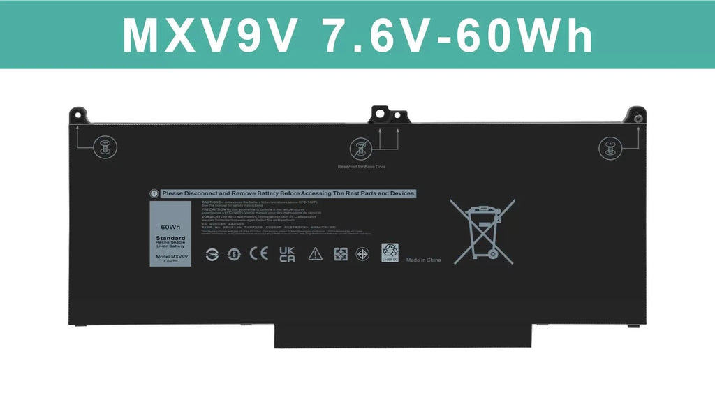 MXV9V Battery for Dell Latitude 5300 5310 7300 7400 7.6V 60Wh 5VC2M N2K62 Type