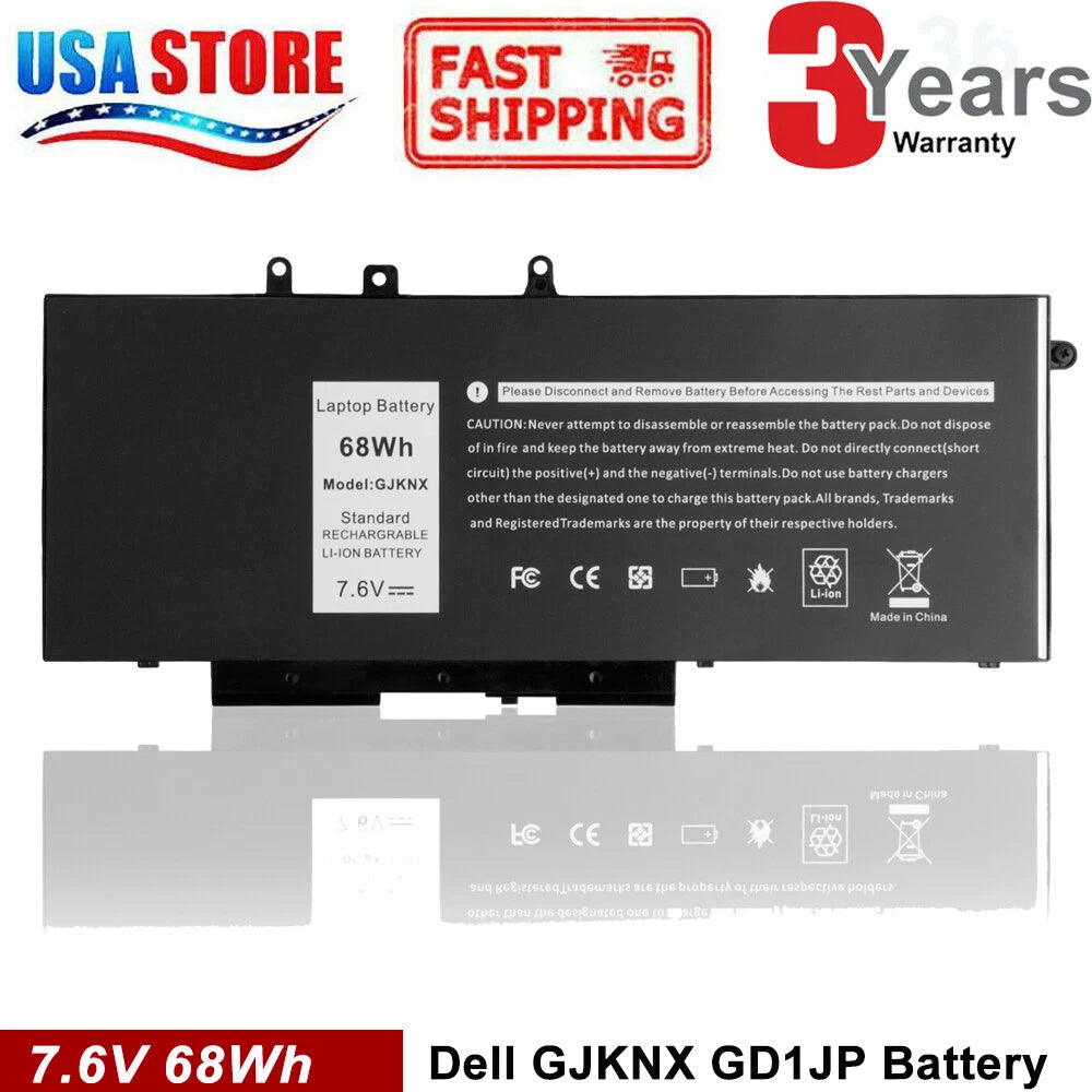 Battery for Dell LATITUDE 5480 5580 5490 5590 E5280 E5288 E5480 GD1JP GJKNX FAST