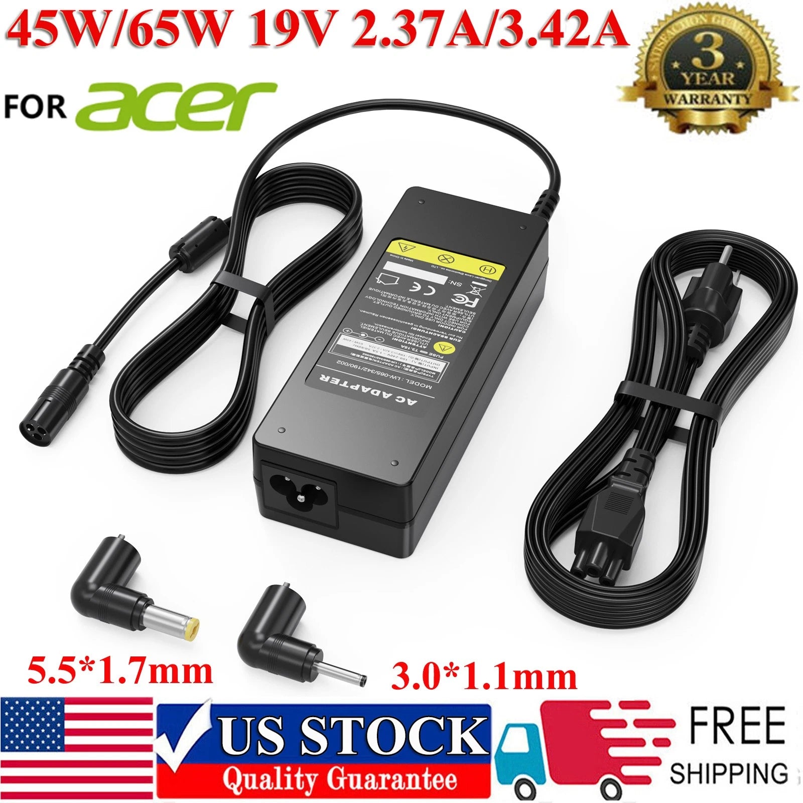 AC Adapter Charger For Acer Chromebook ASC720 15 N15Q9 N5Q9 Power Supply US Cord