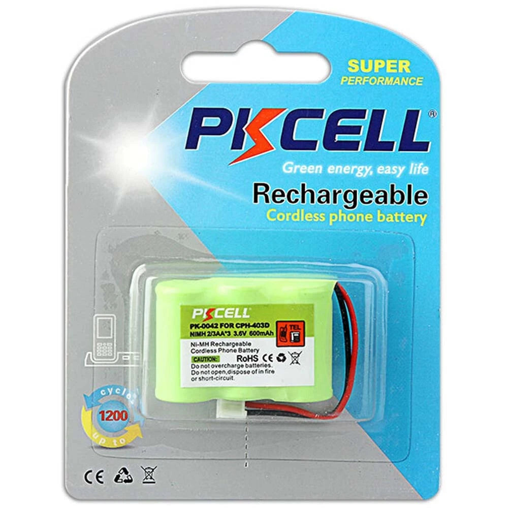 1 PKCELL Cordless PK-0042 for CPH-403D Phone NiMH 600mAh Battery 3.6V