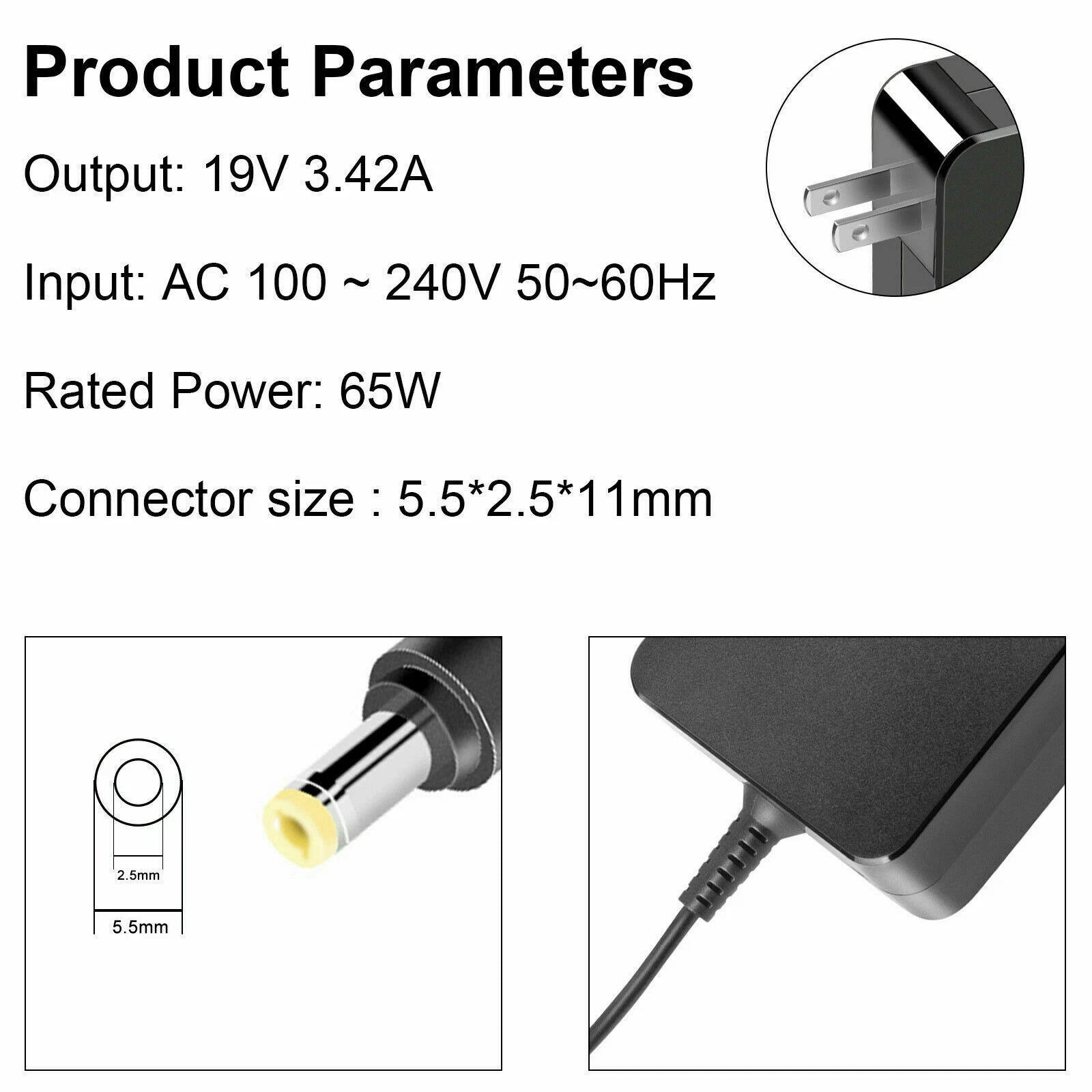For Asus X45A X550 X550ZA X551M X550L X551 X555L F555L Power Charger AC Adapter