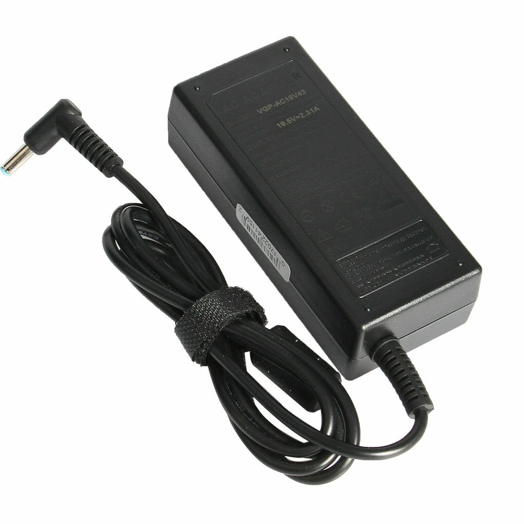 AC Adapter Notebook Charger for HP 19.5V 2.31A Laptop Power Supply Cord Blue tip
