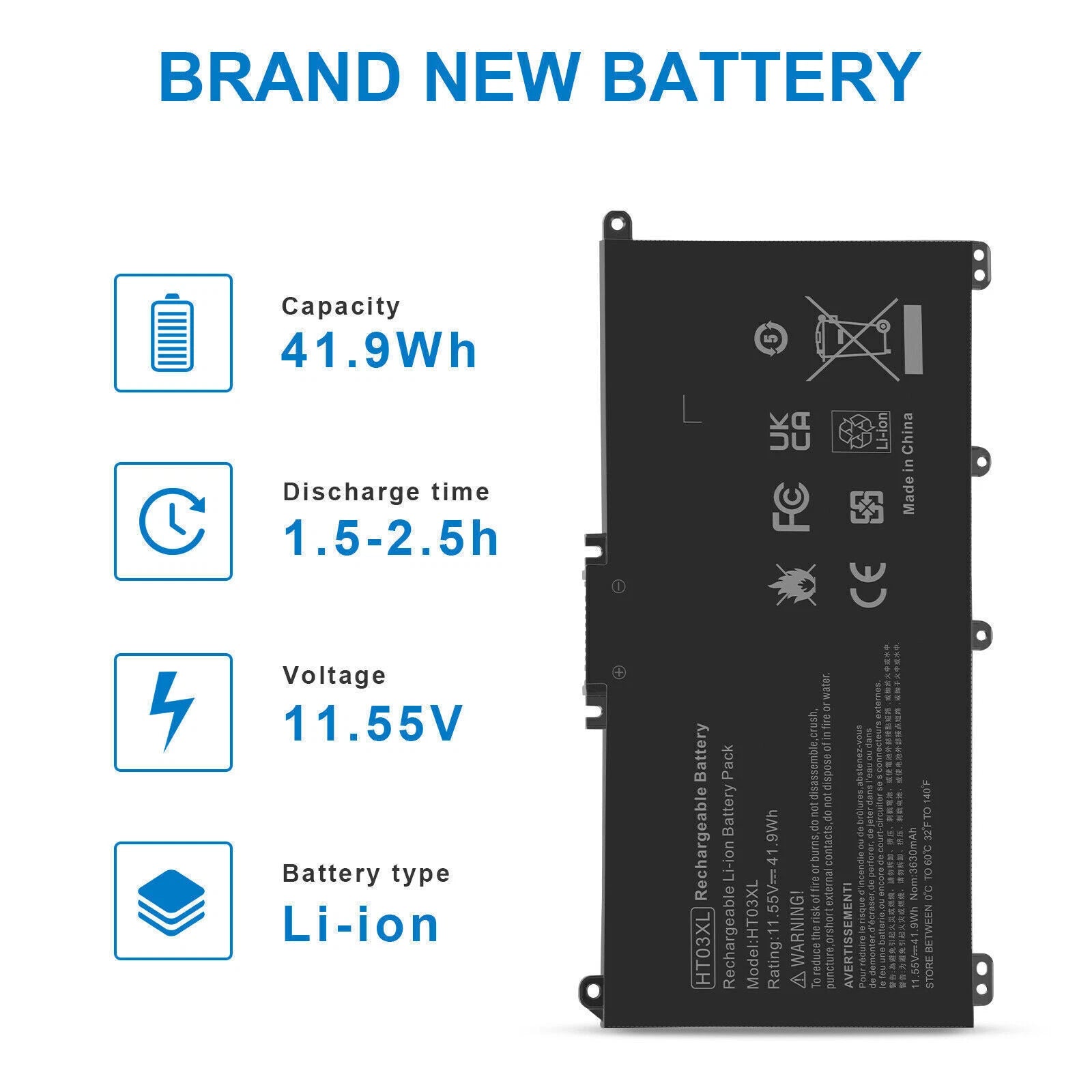HT03XL Battery for HP Pavilion L11119-855 L11421-2C2 HSTNN-DB8S 15-CS 15-DA