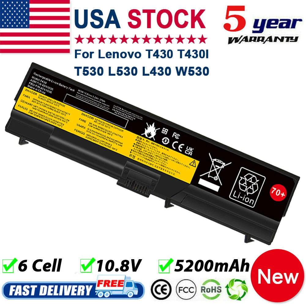 Battery for Lenovo ThinkPad T430 T530 L430 L530 W530 W530i 0A36303 45N1001