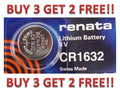 CR 1632 RENATA WATCH BATTERY ECR1632 CR1632 FREE SHIPPING BUY 3 GET 2 FREE!!