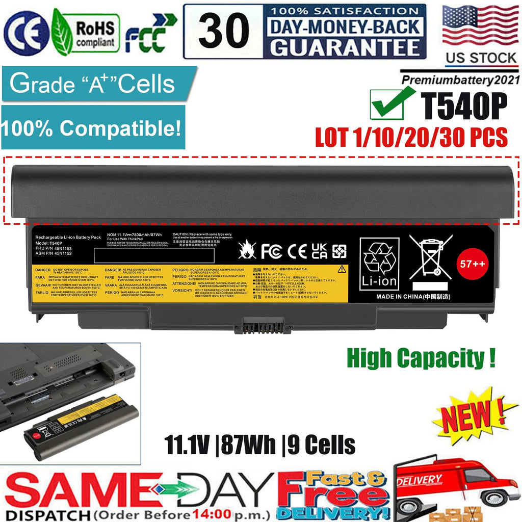 ?LOT 57++ T540P Battery For Lenovo Thinkpad T440P W541 L440 L540 45N1152 45N1153