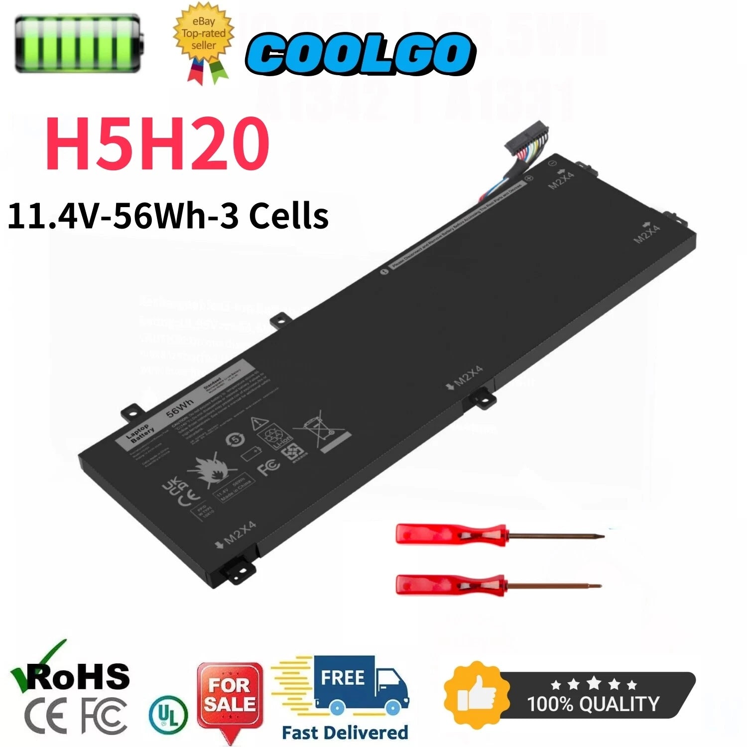 H5H20 Battery For Dell Precision 5510 5520 5530 5540 XPS 15 9560 9550 9570 56Wh