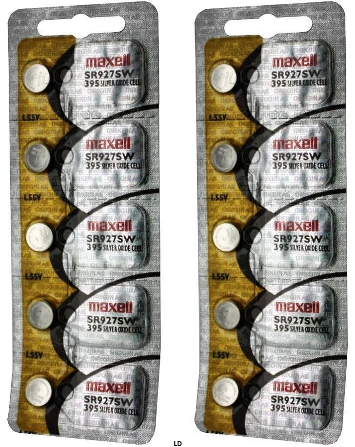 395 MAXELL WATCH BATTERIES SR927SW (5 pieces) New packaging Authorized Seller