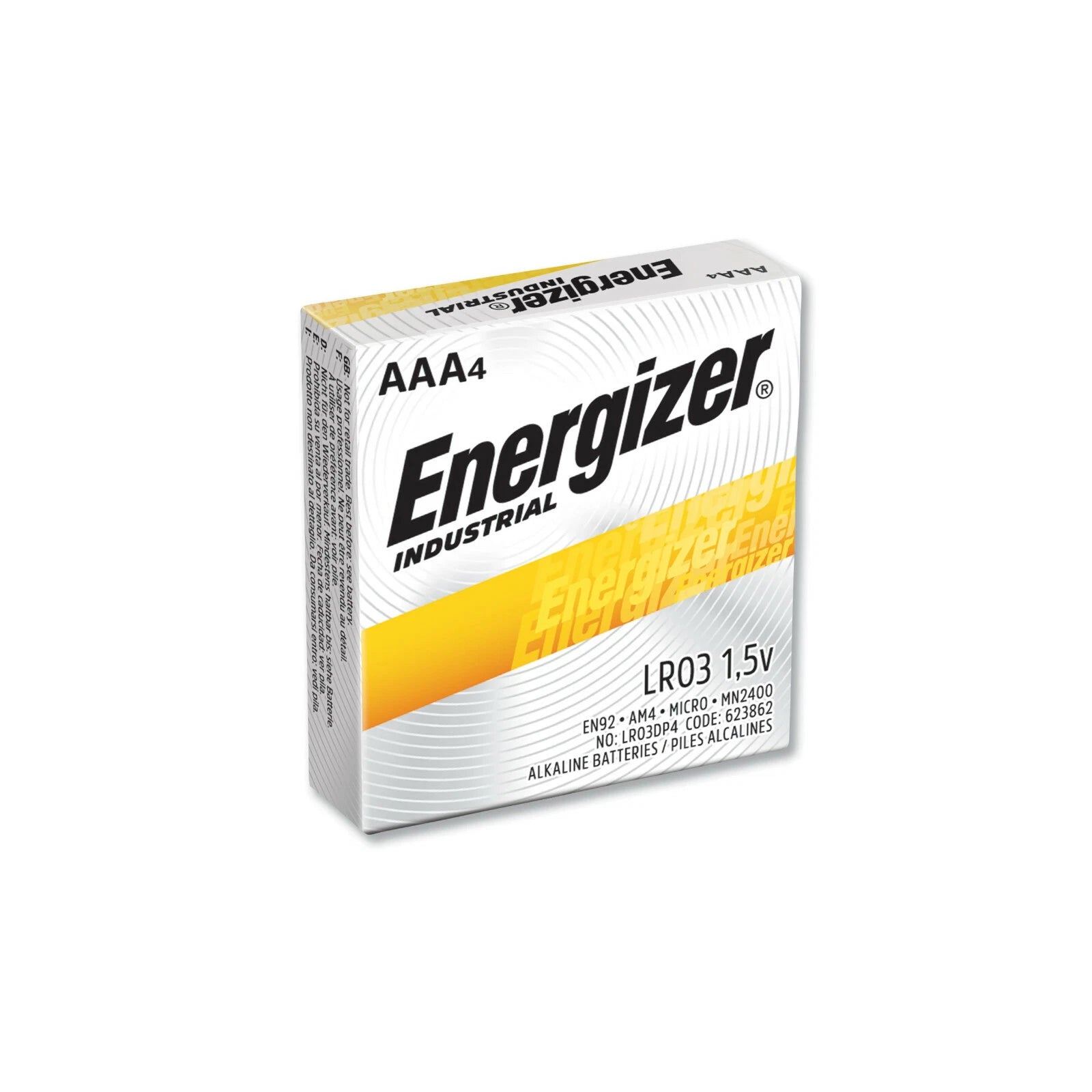 120 Energizer Industrial AAA Alkaline Batteries (EN92, LR03)