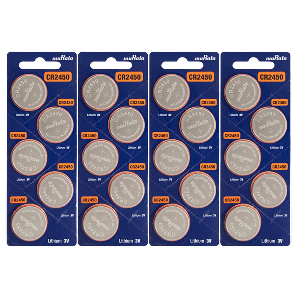 20 Pk Murata Replaces Sony CR2450 2450 Lithium Battery 3v CR 2450