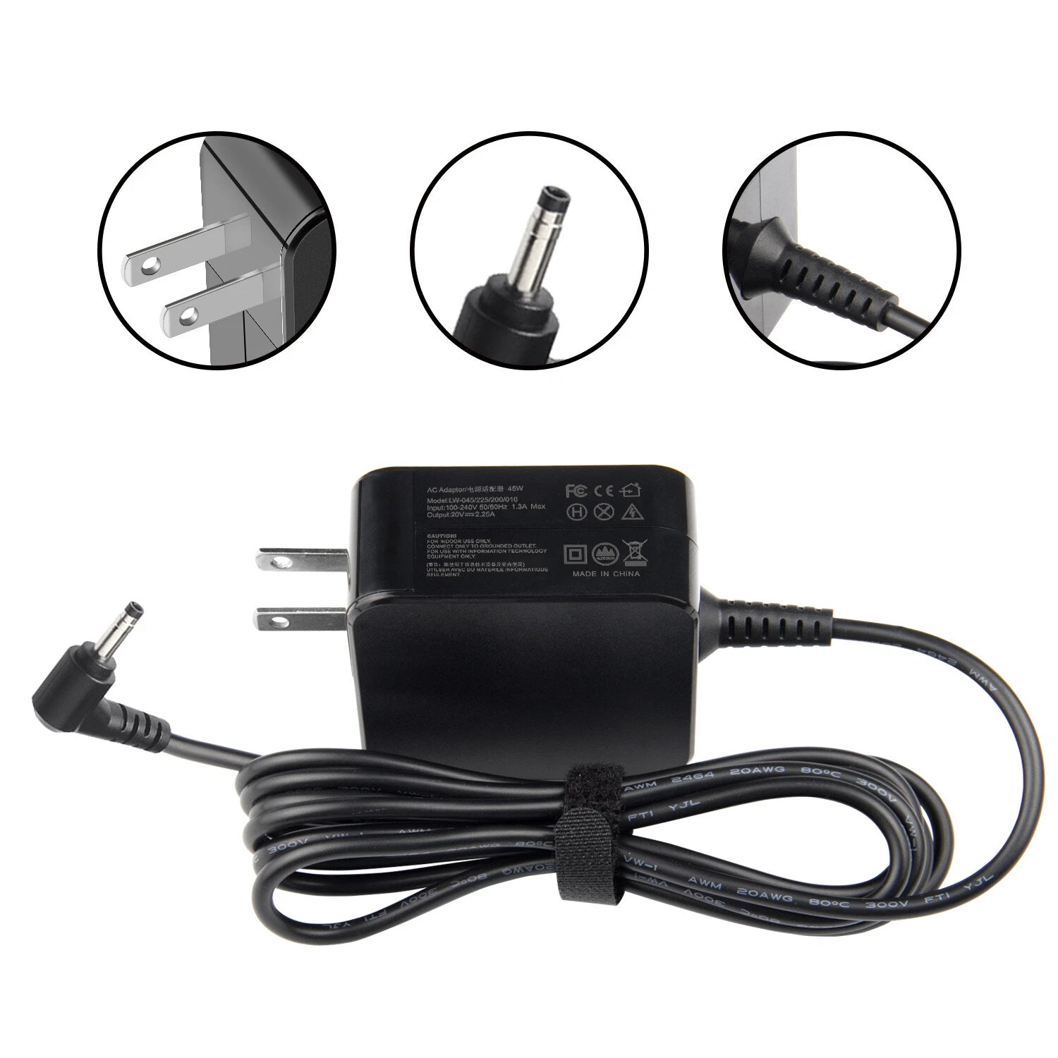 20V 2.25A 45W For Lenovo Laptop AC Adapter Charger Ideapad ADL45WCC ADP-45DW AA