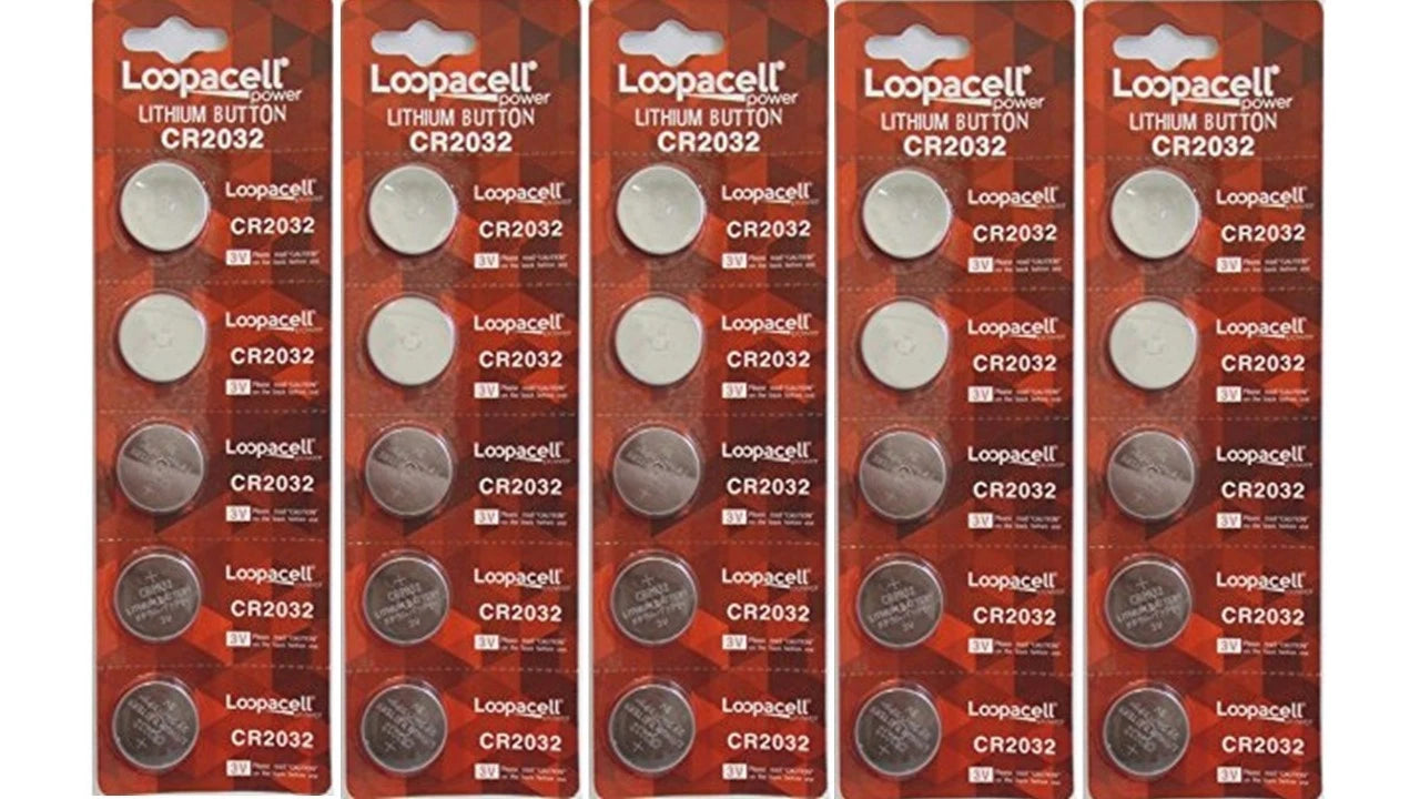 25x Loopacell Cr 2032 Battery (CR2032/DL2032/E-CR2032/SB-T51/LF1/2V) Lithium 3v