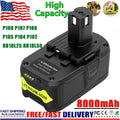 8.0Ah 18Volt Battery For RYOBI P108 18V For One+ Plus High Capacity P107 RB18L50