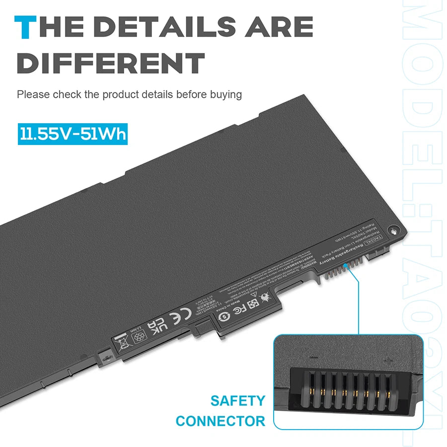 ?TA03XL Battery for HP EliteBook 745 755 840 848 850 G4 ZBook 14U G4 Series 51Wh