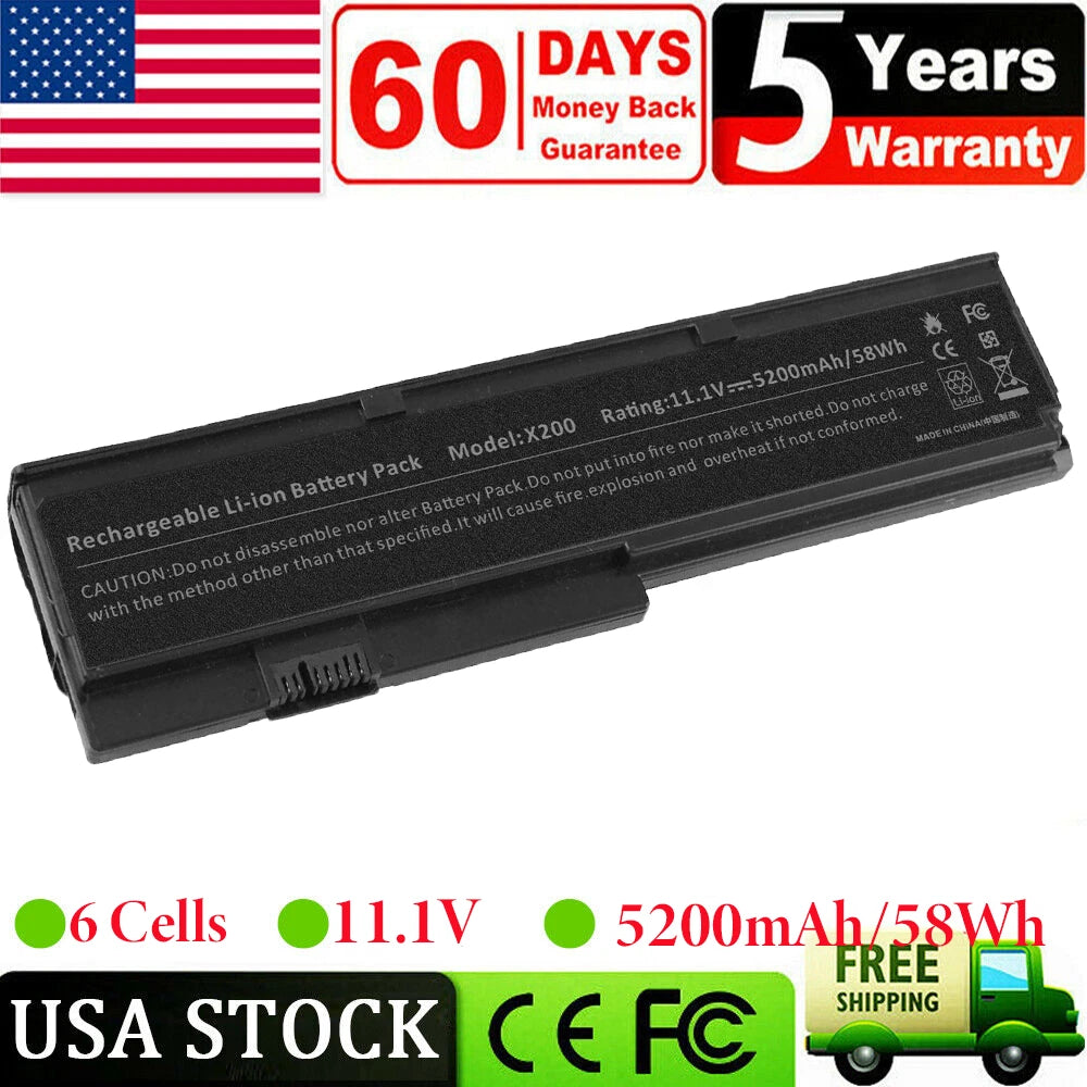 6 Cell Battery for IBM Lenovo ThinkPad X200 X200S X201 X201i FRU 42T4536 42T4650