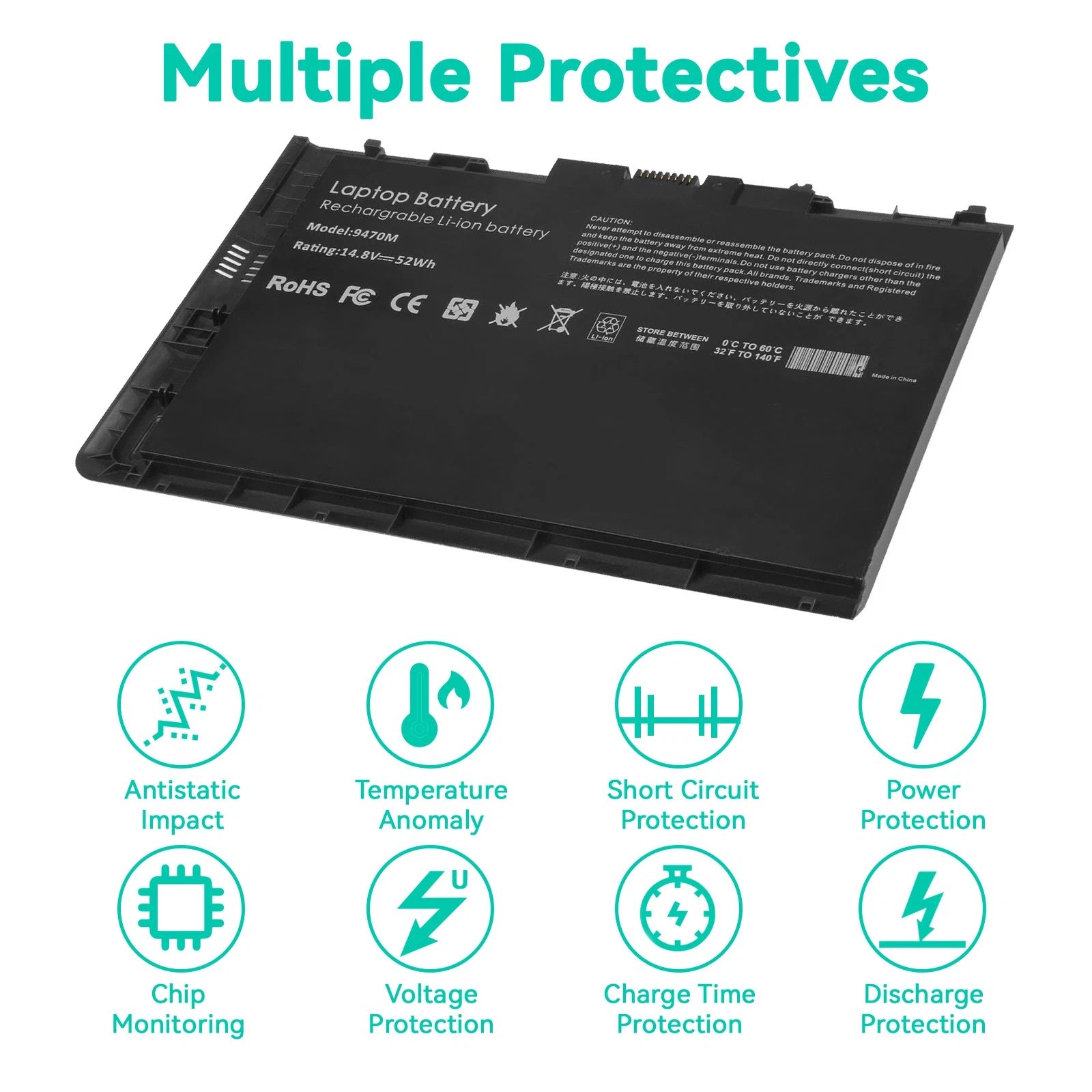 9470M 9480M Battery BT04XL BA06XL For HP EliteBook Folio 696621-001 682962-001