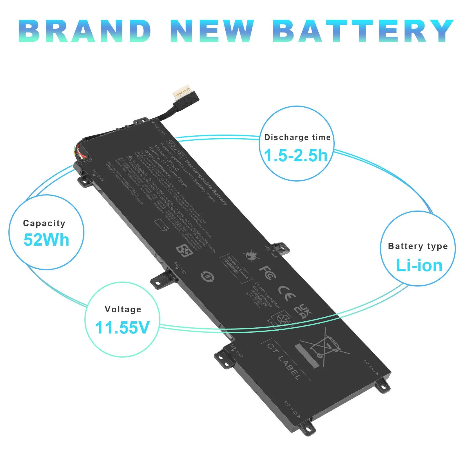Battery VS03XL Genuine For HP ENVY 15-AS014wm 849313-850 849047-541 849313-856