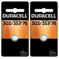 2 x 303/357 Duracell Silver Oxide Batteries (AG13, SR44, SR44W, EPX76, 76B)