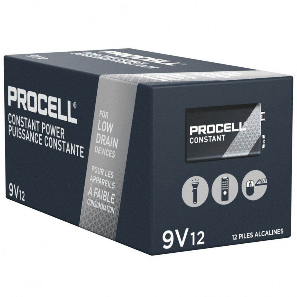 12pc Duracell PROCELL Constant Power PC1604 9V Everyday Alkaline Batteries