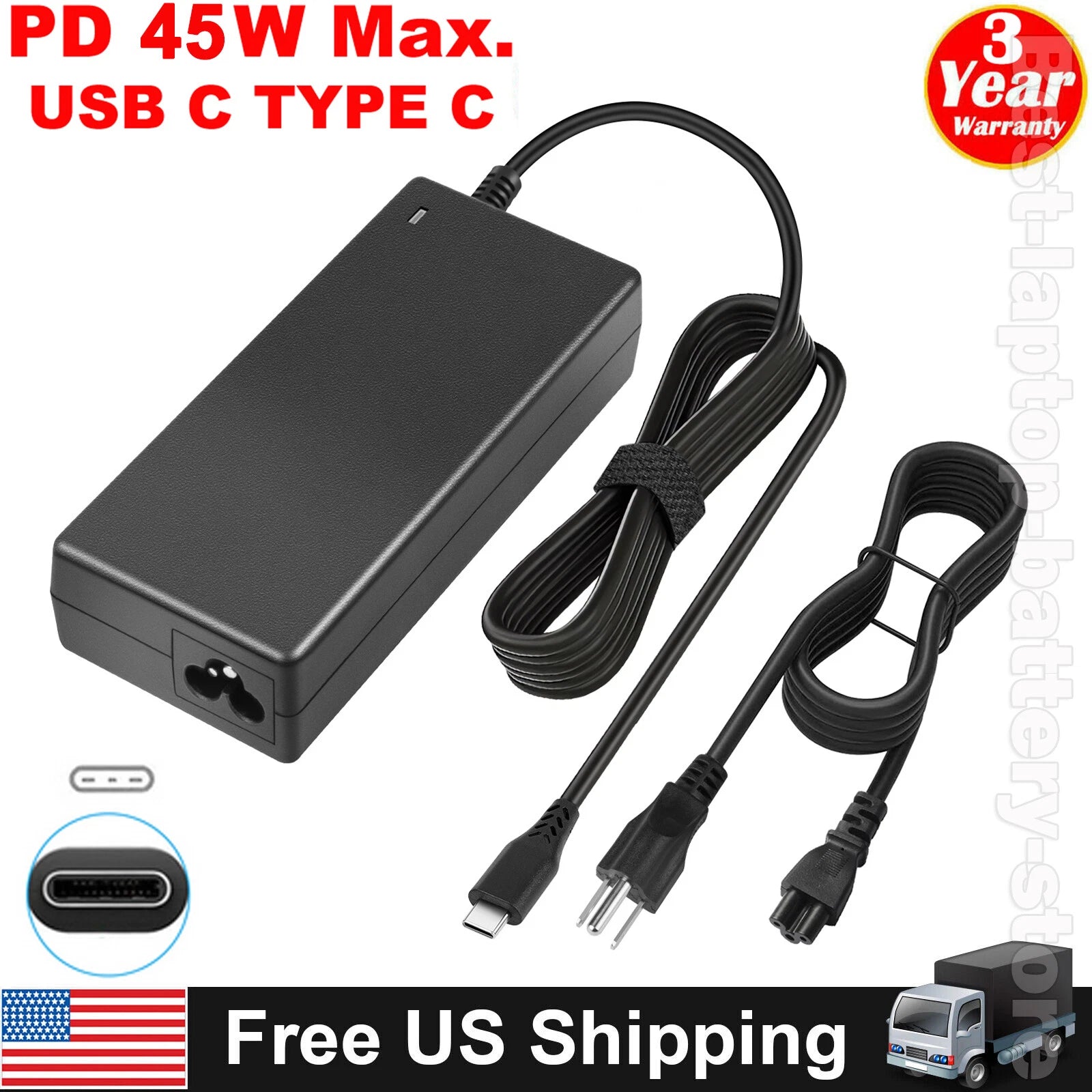45W USB-C AC Adapter Charger For Acer Chromebook 315 CB315-2H Laptop Power Cord