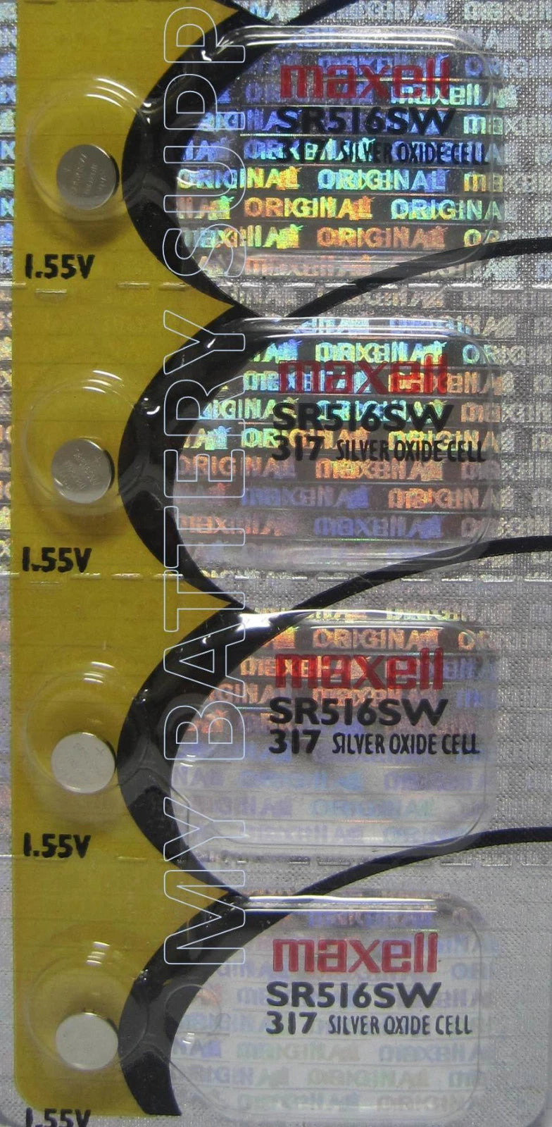 Maxell Silver Oxide SR516SW Batteries 317 x 4