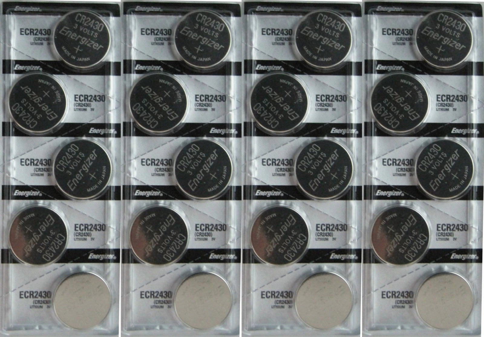 20 Energizer CR2430 2430 Lithium 3-Volt Coin Cell Batteries