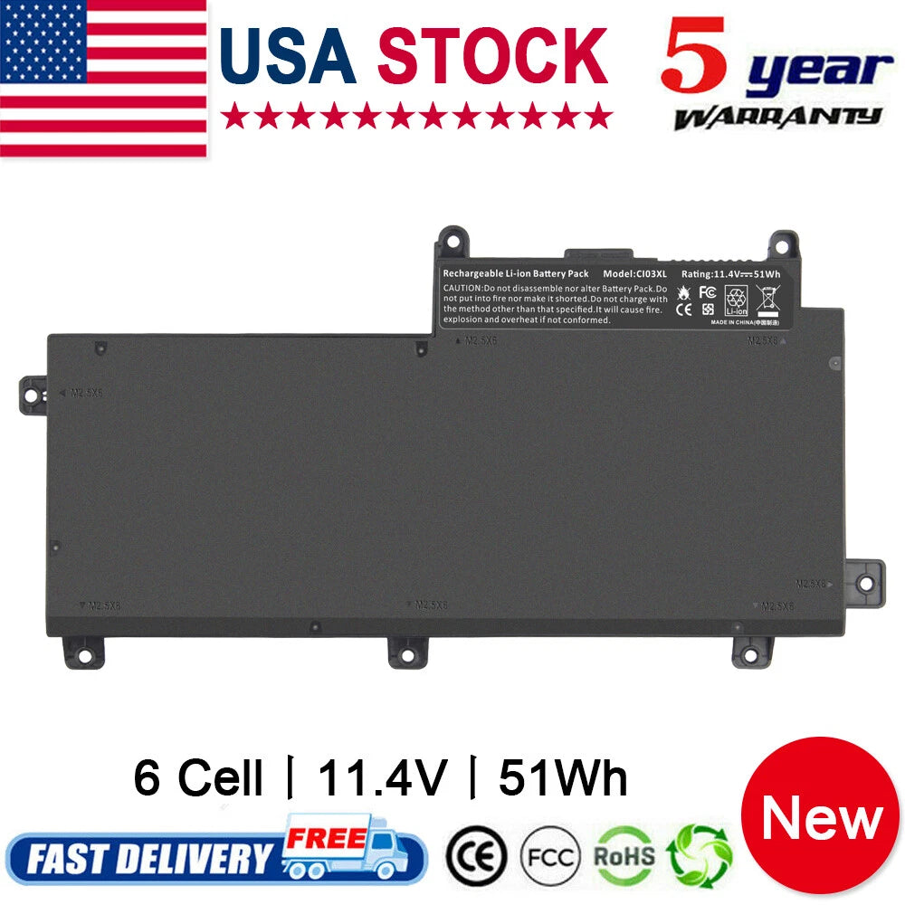 CI03 CI03XL Battery for HP ProBook 640 645 650 G2 HSTNN-UB6Q 801554-001 Notebook
