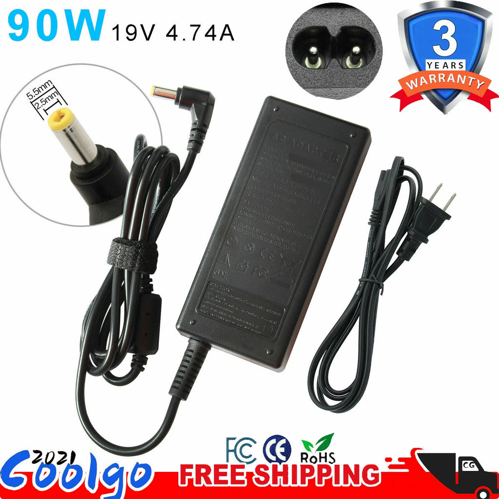 19V 4.74A 90W For Asus K53E K53SC X44H X44L X54H Power Adapter AC Charger US