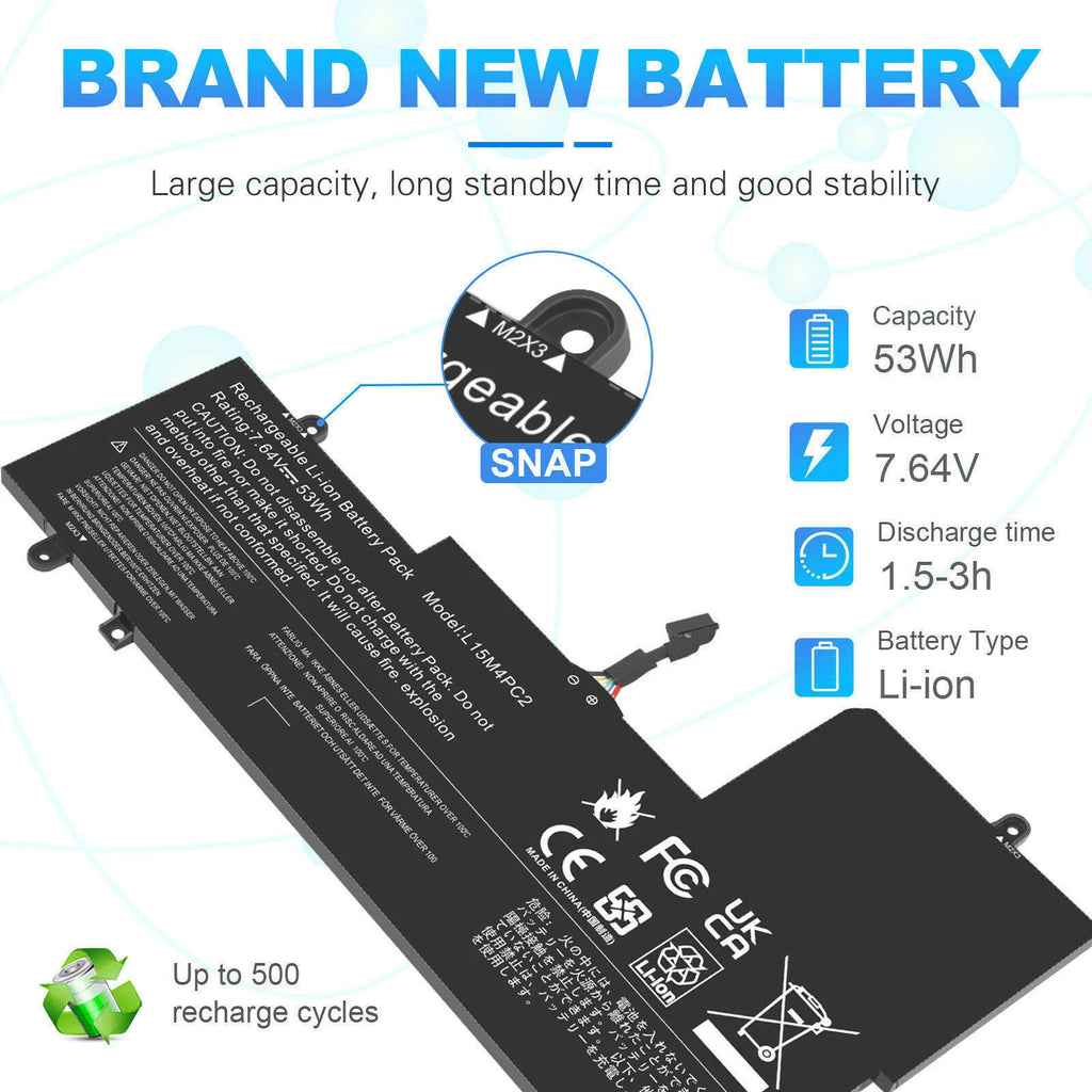Battery For Lenovo Yoga 710-15ISK 710-14ISK 710-14IKB 710-15IKB L15L4PC2 53Wh