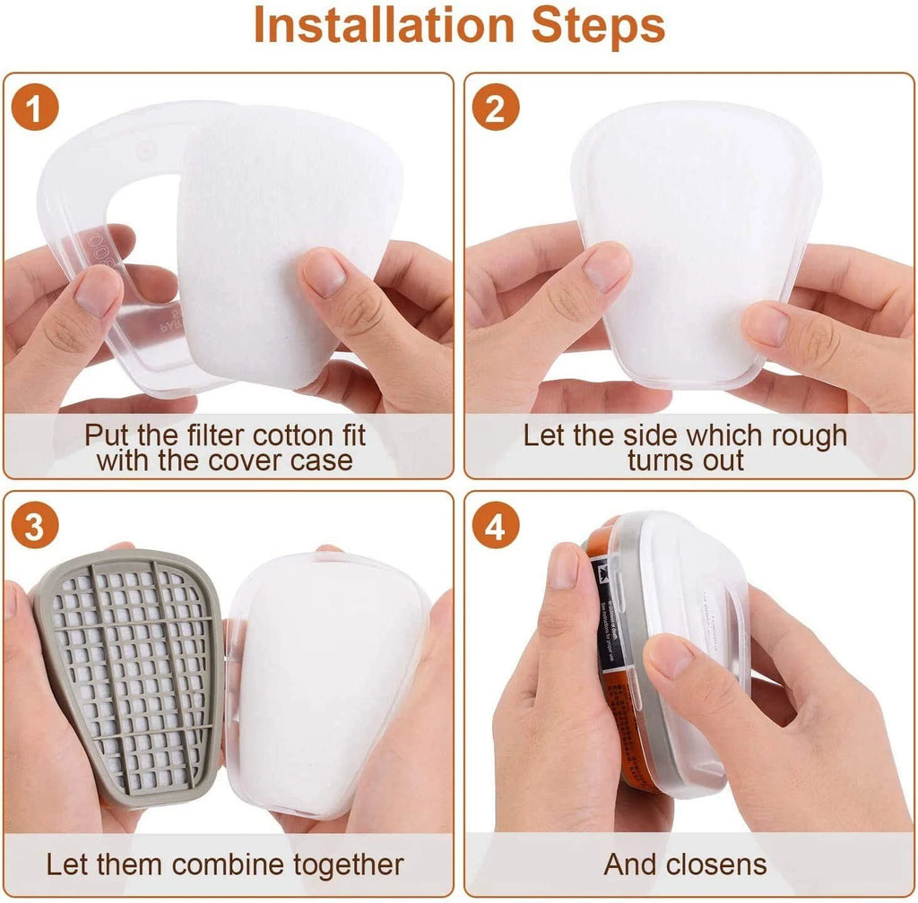 40pcs 5N11 Gas Mask Filter Cotton Filters Cartridge Mask Respirator Replacement