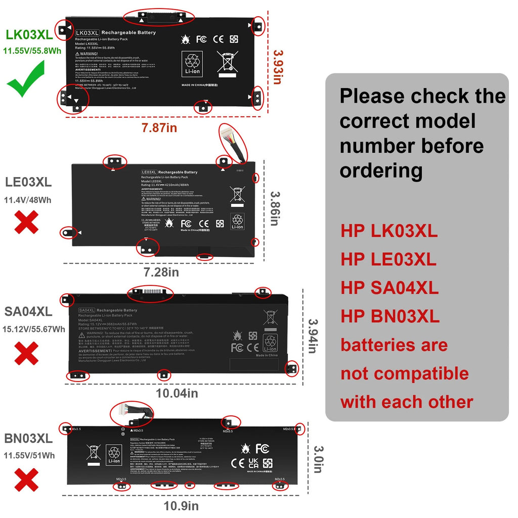 LK03XL Battery For HP ENVY X360 17-AE 17-CE 15-BP 15-BQ 916368-541 916814-855