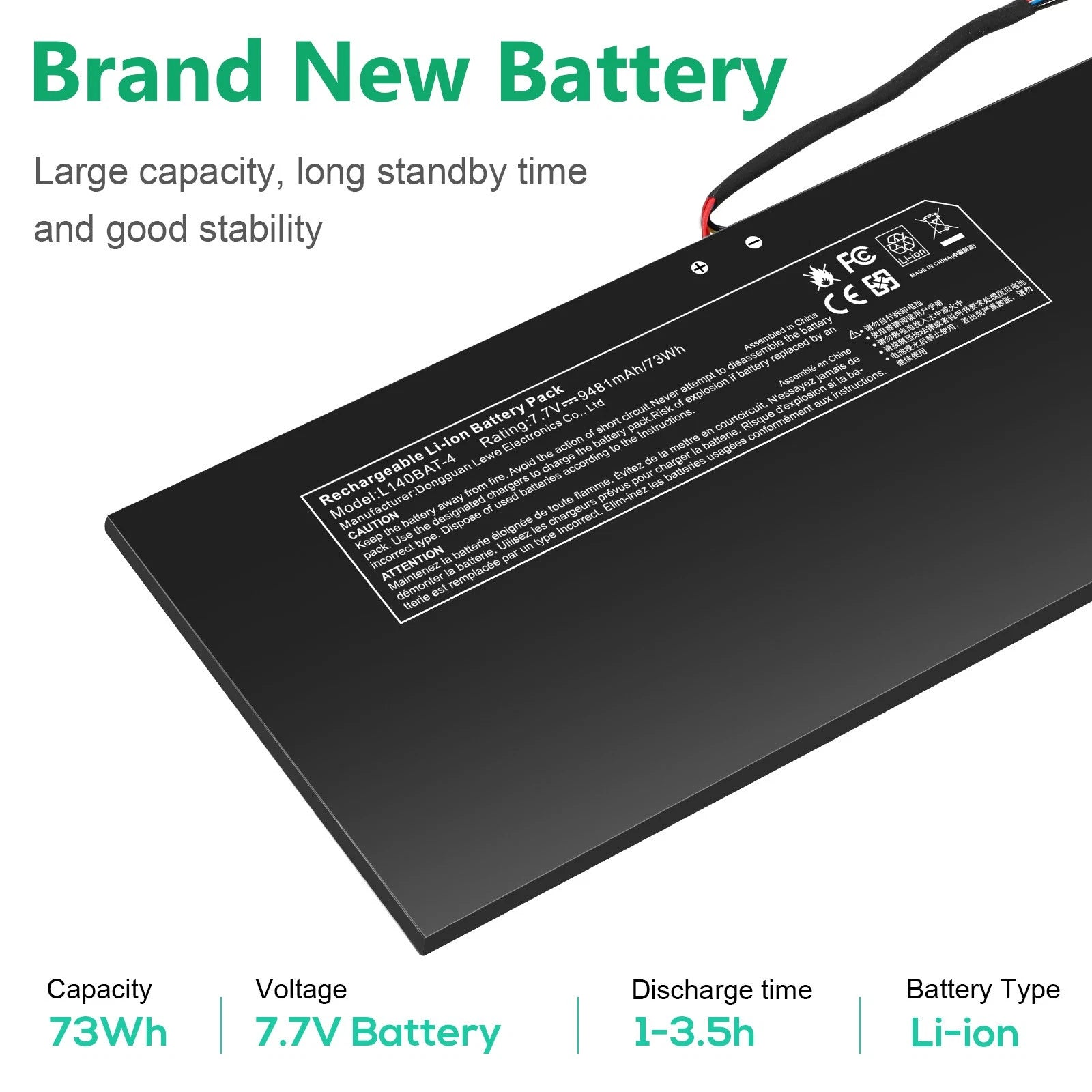 L140BAT-4 Battery For Schenker VIA 14 Late 2020 Wooking Jiasha ST Pro Serie 73WH