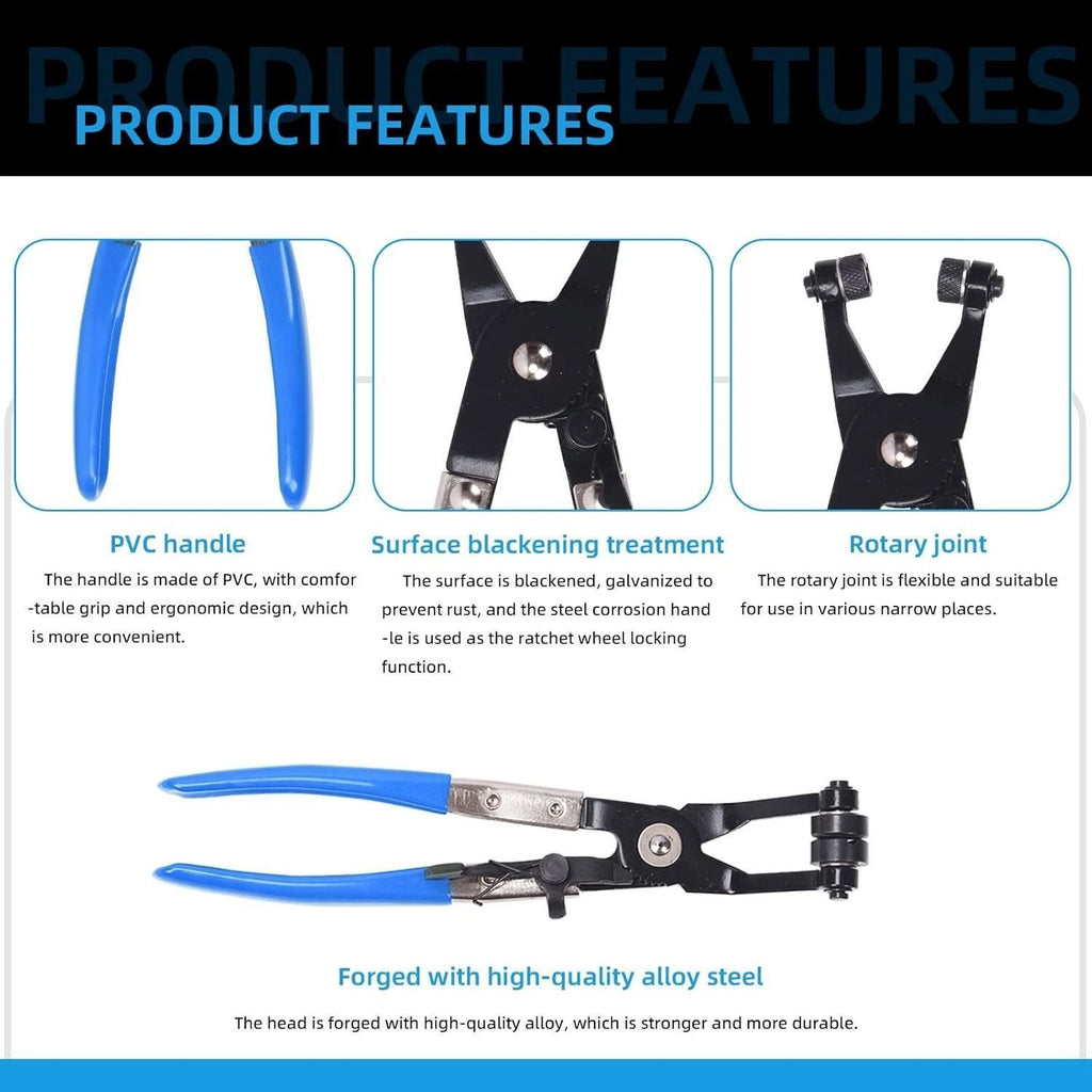 Hose Clamp Clip Remover Pliers Wire Long Reach Kit Fuel Oil Water Hose Tool 10PC