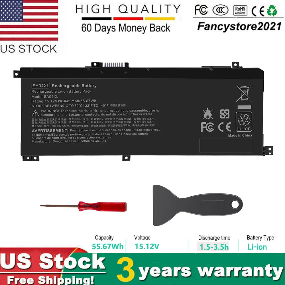 SA04XL Battery For HP HSTNN-UB7U ENVY X360 15-DR 15-DS L43248-AC2 55.67Wh