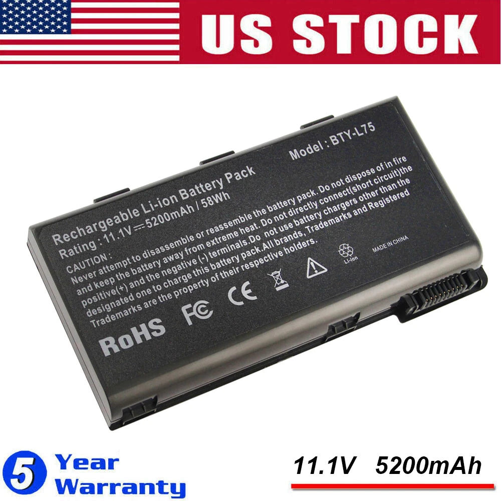 Replacement Battery BTY-L74 BTY-L75 for MSI A5000 A6000 A6200 A7200 CR5...