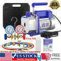 A/C Vacuum Pump Air Conditioning AC Manifold Gauge Kit R134A R22 R502 R12 Set