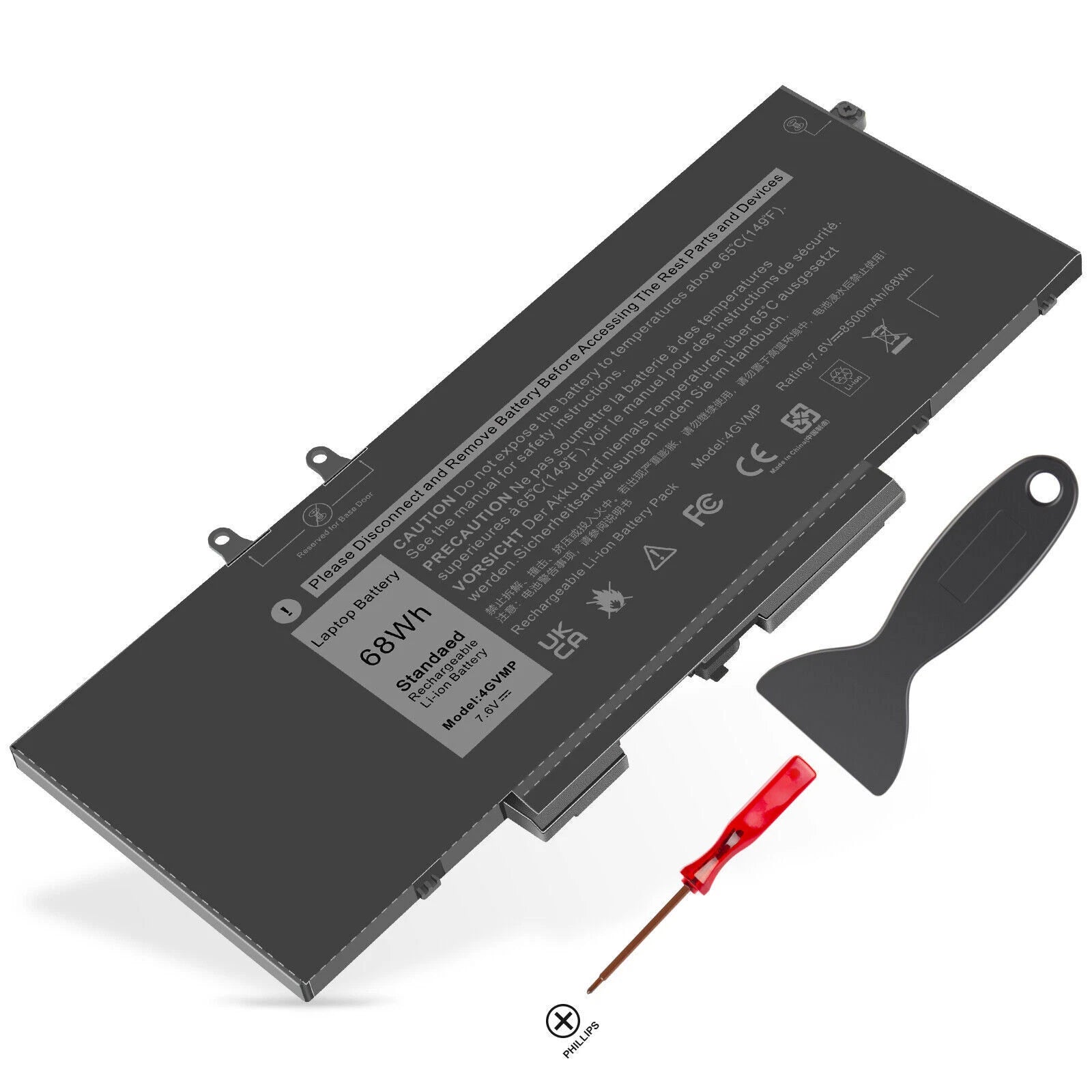 4GVMP Laptop Battery For Dell Latitude 5400 5500 Precision 3540 9JRYT C5GV2 68Wh
