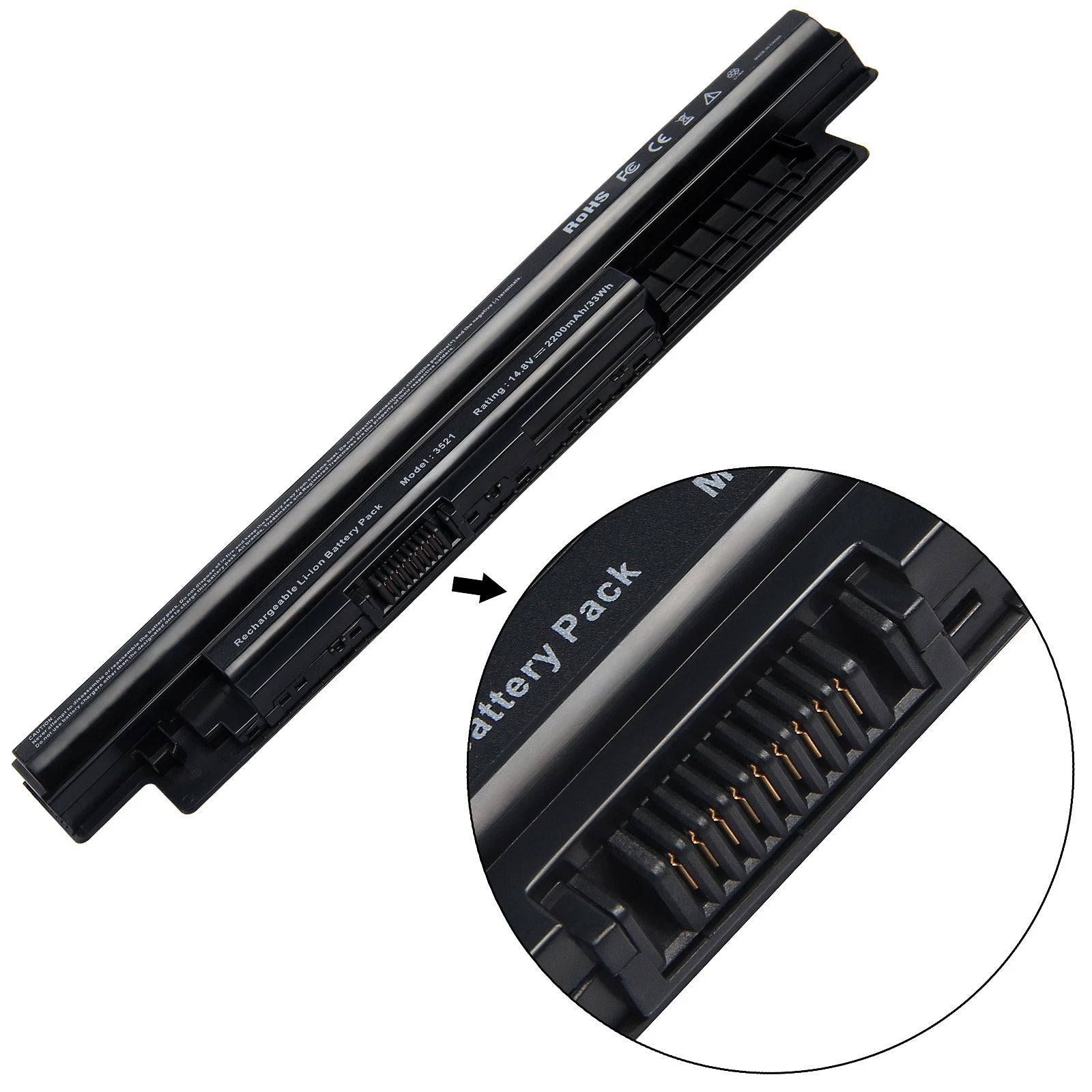Notebook Laptop Battery MR90Y XCMRD For Dell Inspiron 3421 5521 3521 14.8V 33Wh