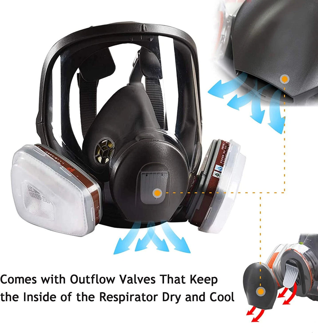 15 in 1 Full Face Gas Mask Facepiece Respirator For Painting Spraying 6800 Serie