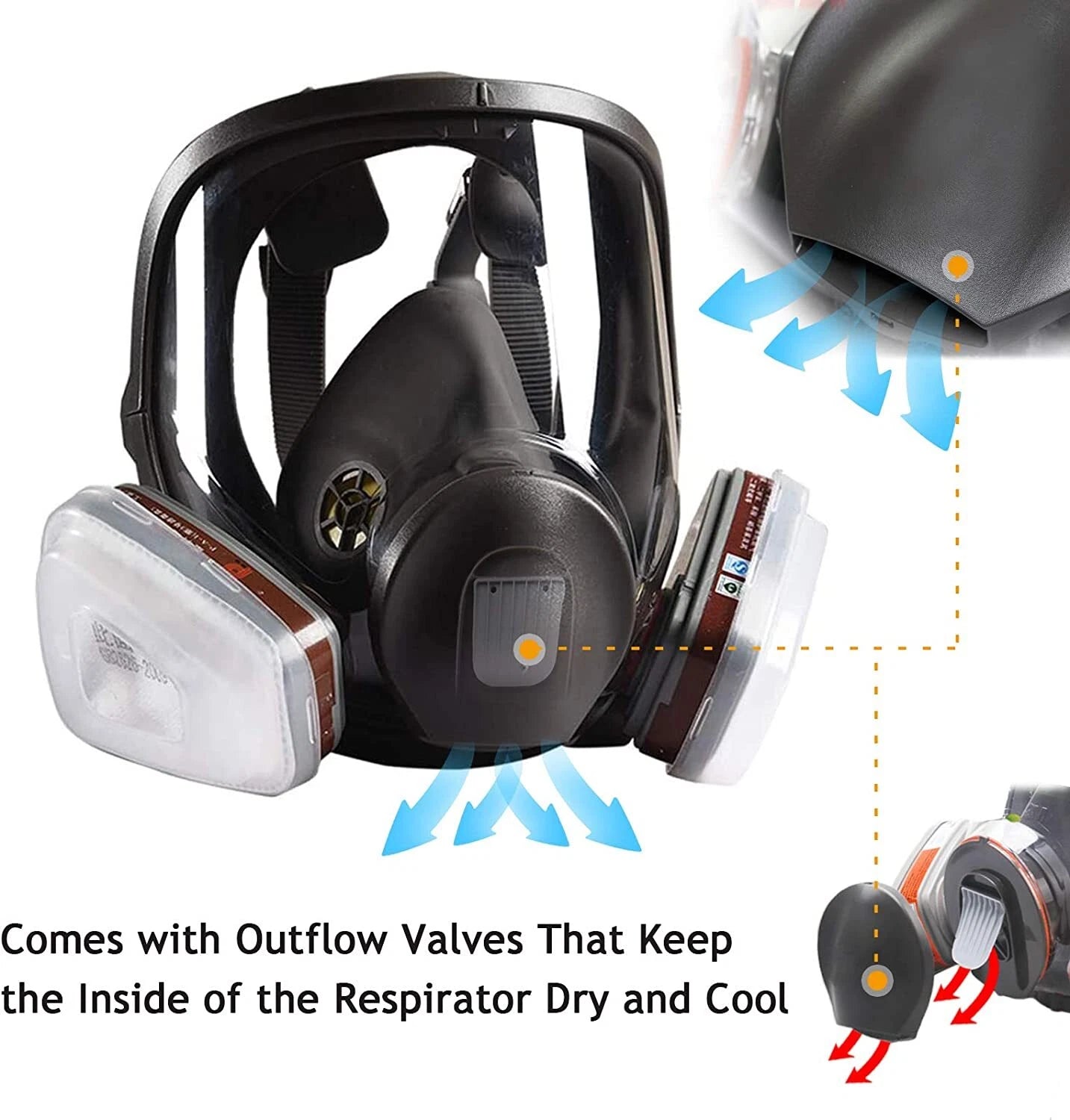 15 in 1 Full Face Gas Mask Facepiece Respirator For Painting Spraying 6800 Serie