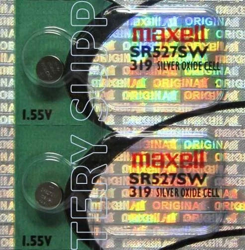 2 Maxell 319 Watch Batteries SR527SW