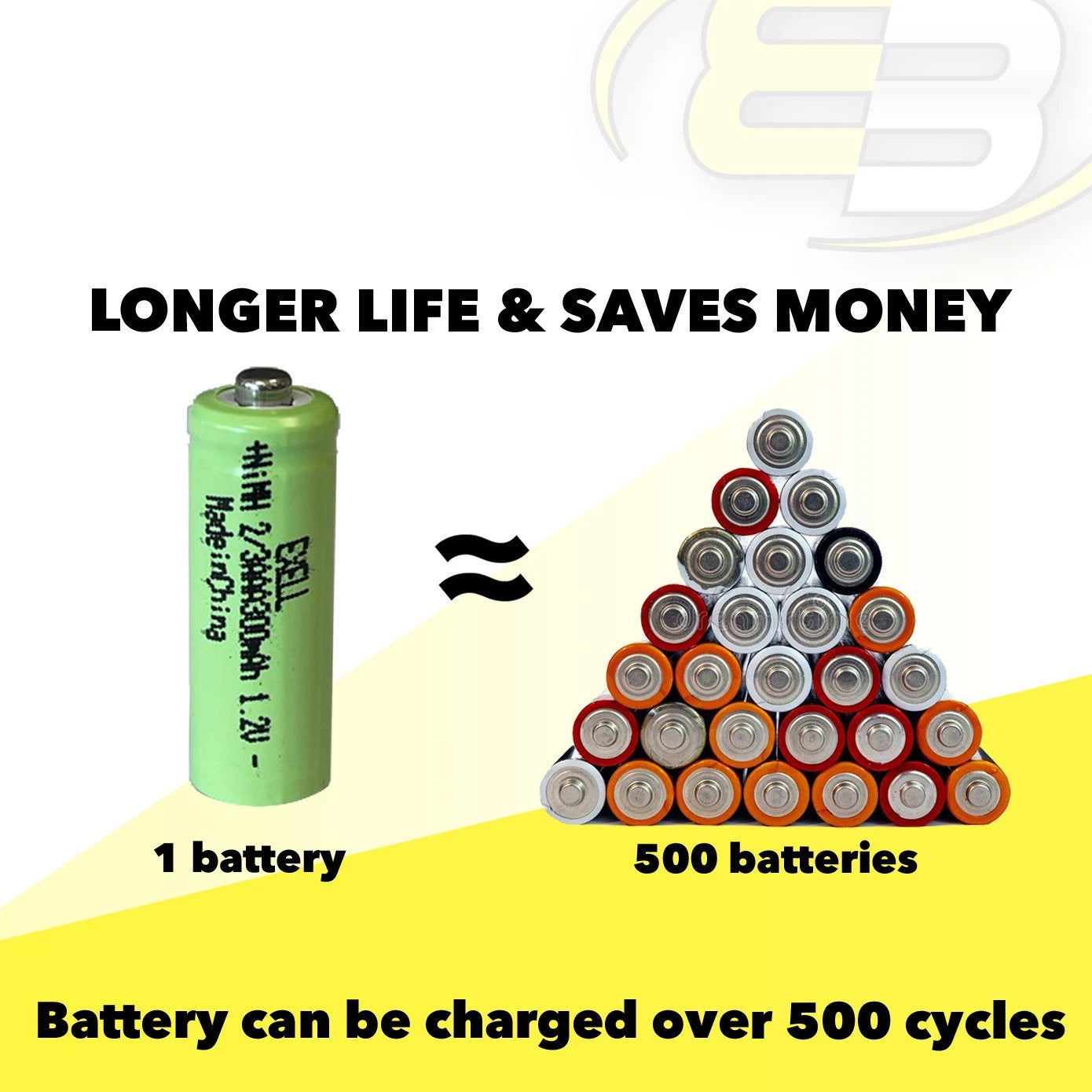 3X Exell 1.2V 2/3AAA 300mAh NiMH Rechargeable Button Top Battery