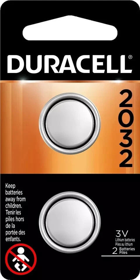 2xPack Duracell CR2032 Lithium Battery 3 Volt DL2032 (ECR2032 CR 2032 DL 2032)