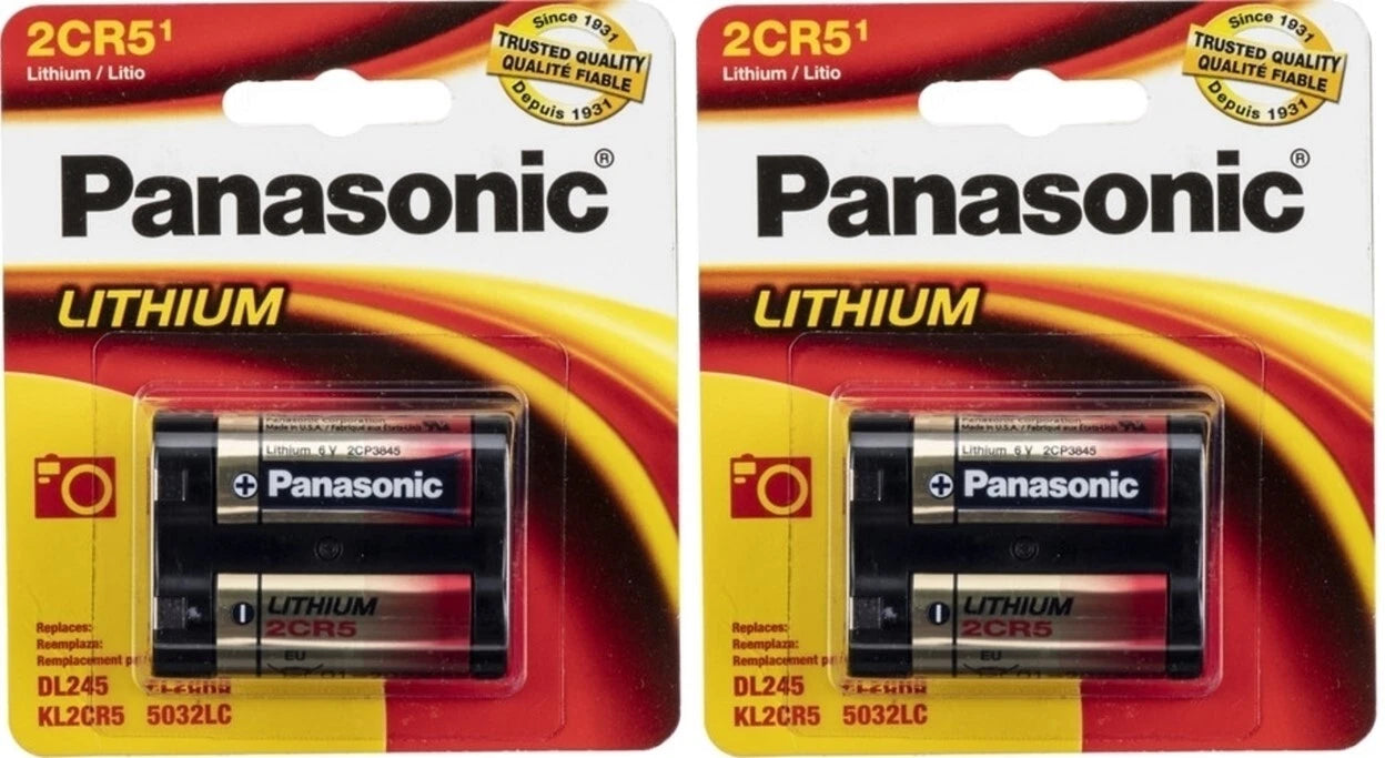 12 Pack Panasonic 2CR5 6V Lithium Photo Battery, DL45, KL2CR5, 5032LC